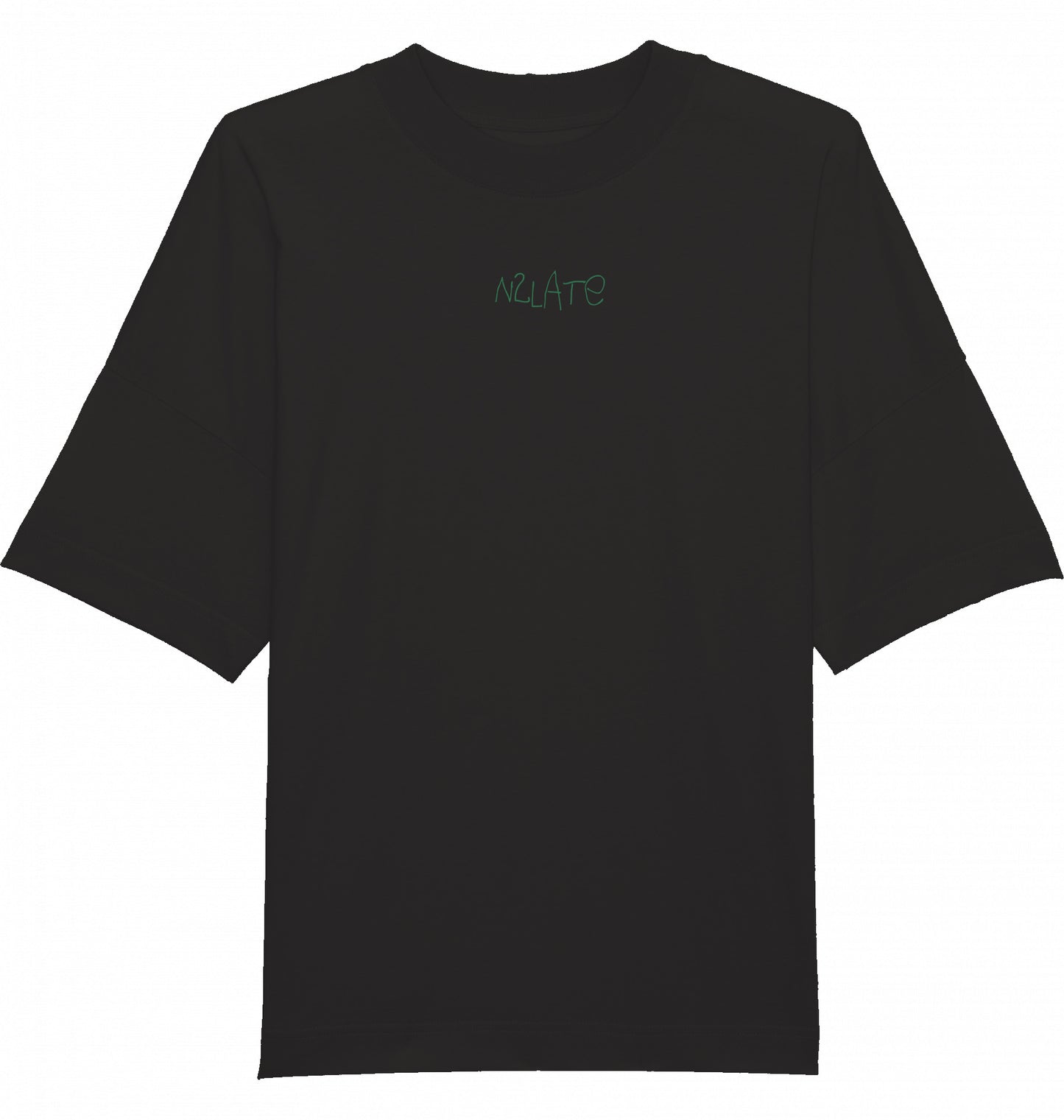 oversized fair fashion t-shirt aus nachhaltiger bio-baumwolle in schwarz, plastikfrei versendet