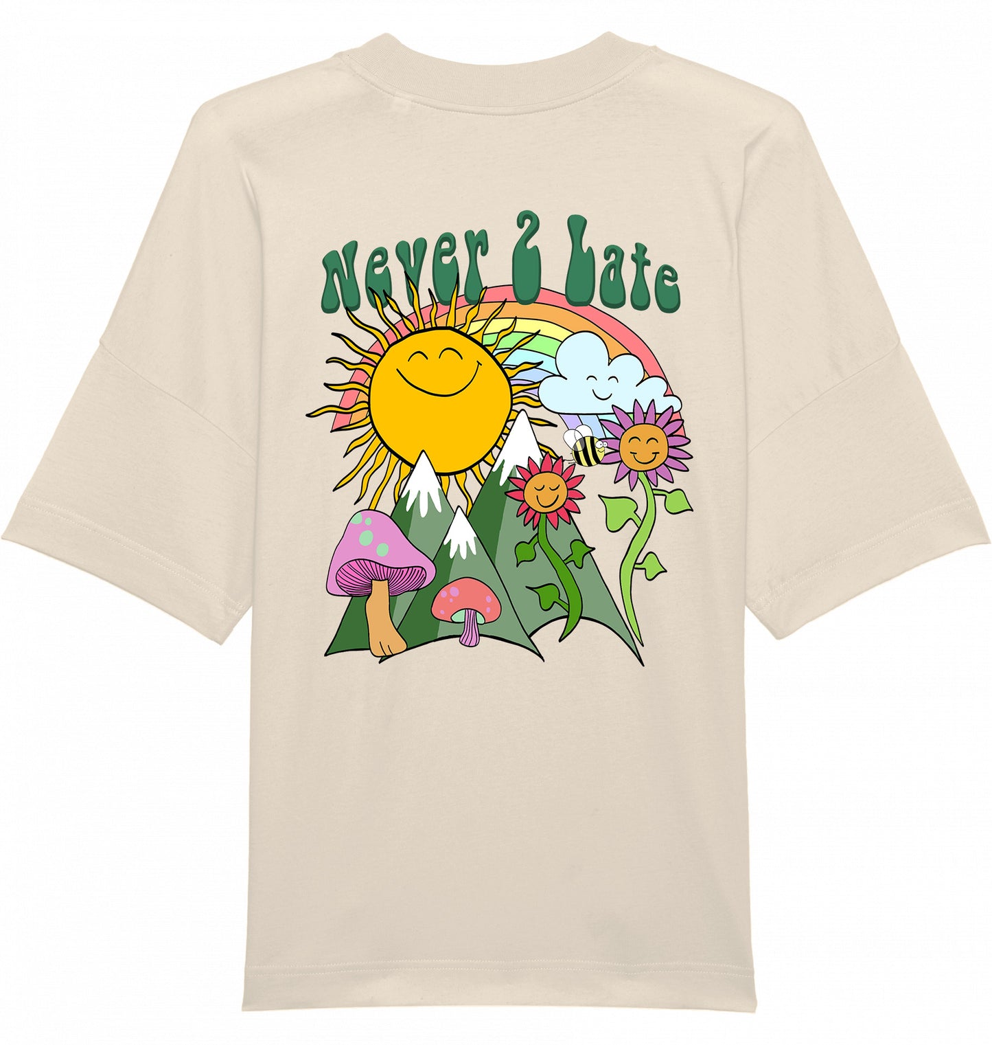slow fashion t-shirt aus 100 % bio-baumwolle in beige, unisex & vegan