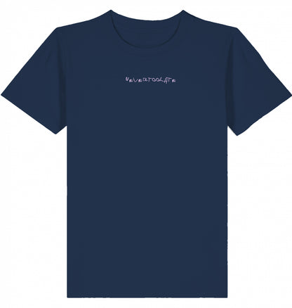 kinder t-shirt aus 100 % bio-baumwolle in blau, plastikfrei & fair produziert