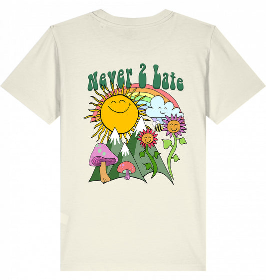 nachhaltige kindermode: bio t-shirt aus 100 % bio-baumwolle in beige