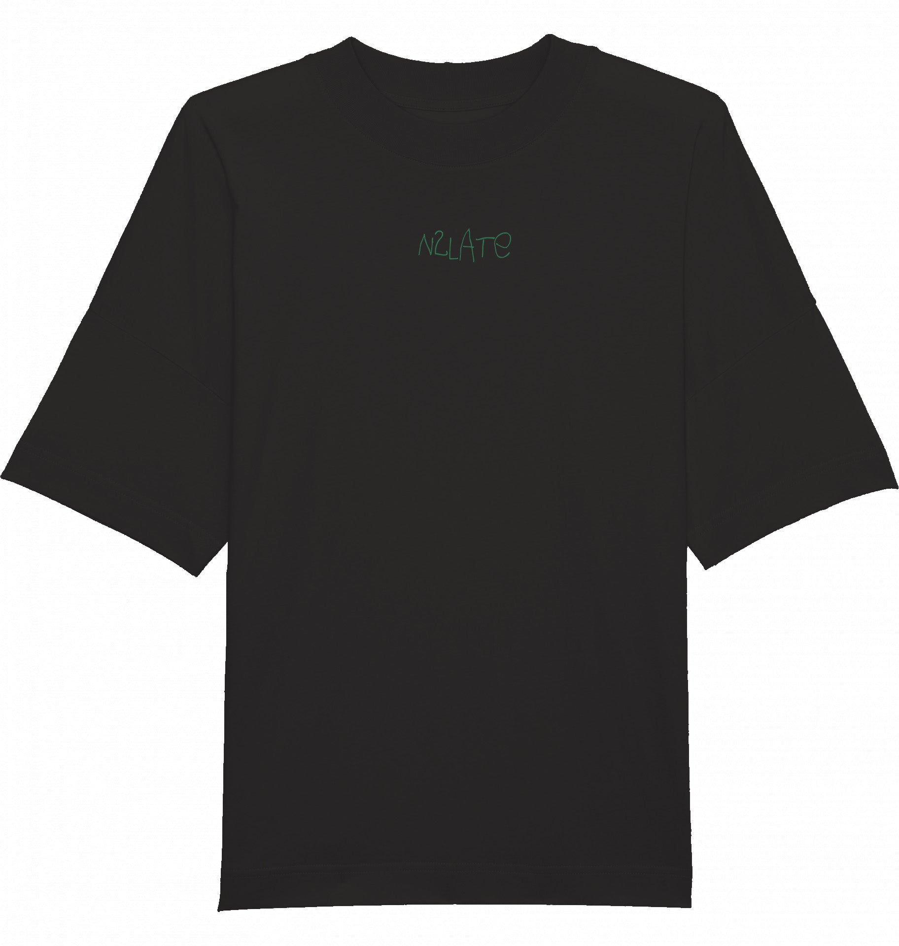 oversized fair fashion t-shirt aus nachhaltiger bio-baumwolle in schwarz, plastikfrei versendet