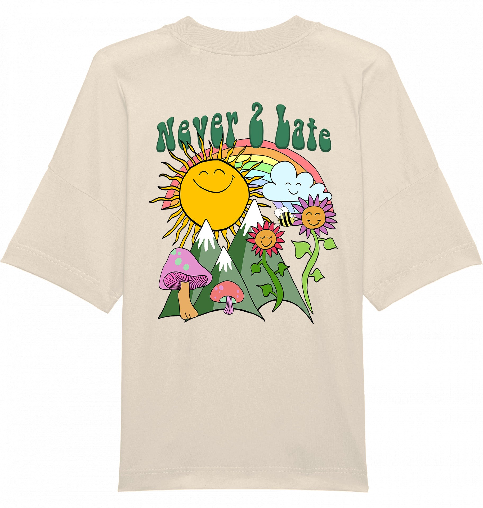 slow fashion t-shirt aus 100 % bio-baumwolle in beige, unisex & vegan